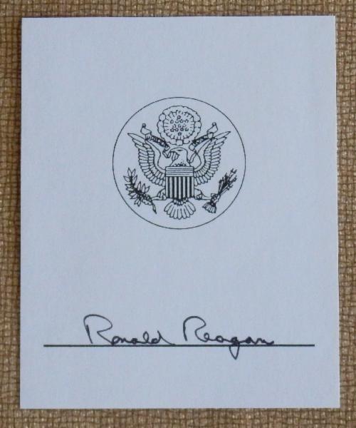 Ronald Reagan Signed Presidential Booplate