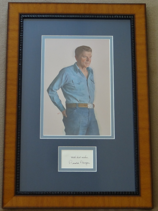 Ronald Reagan Time Magazine Man of the Year Cover Photo Giclee with Rare Signed Presidential Seal Embossed Card