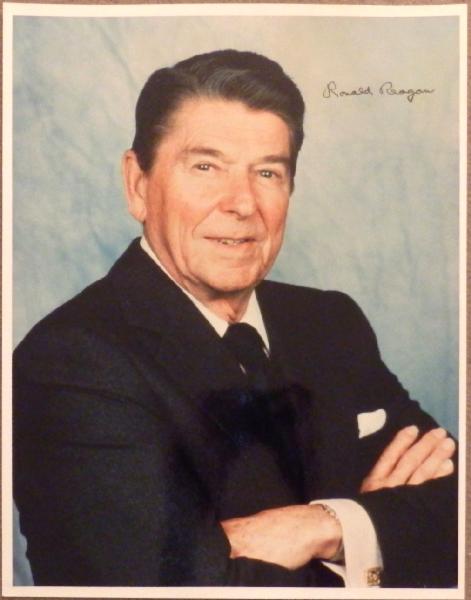 Ronald Reagan Signed Rare Large 11 x 14 Color Portrait