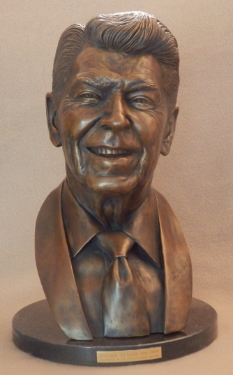 Limited Edition Bronze Bust of Ronald Reagan by Renowned Sculptor Lawrence Heyda