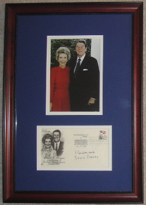 <font size=3>Ronald and Nancy Reagan Display with Inauguration First Day Cover (FDC)</font>