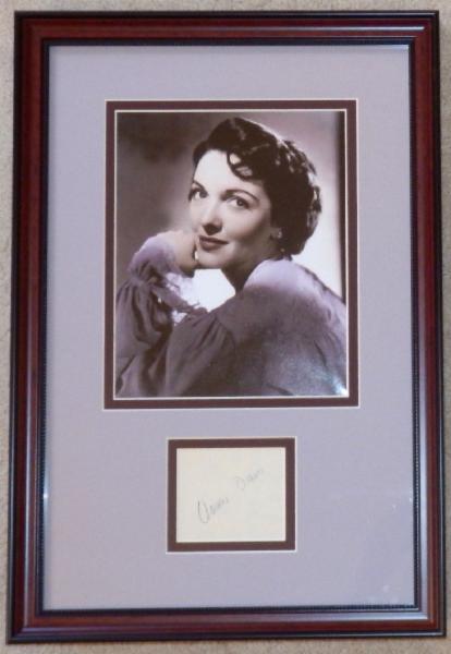 Nancy Davis (Reagan) Hollywood Years Display with Signature Cut Nancy Davis